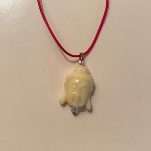Buddha string necklace with crystal bead